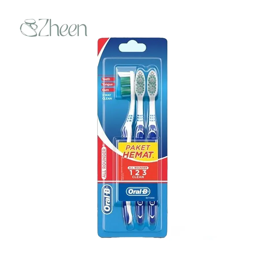 مسواک سری 123 Clean با برس نرم بسته 3 عددی اورال بی