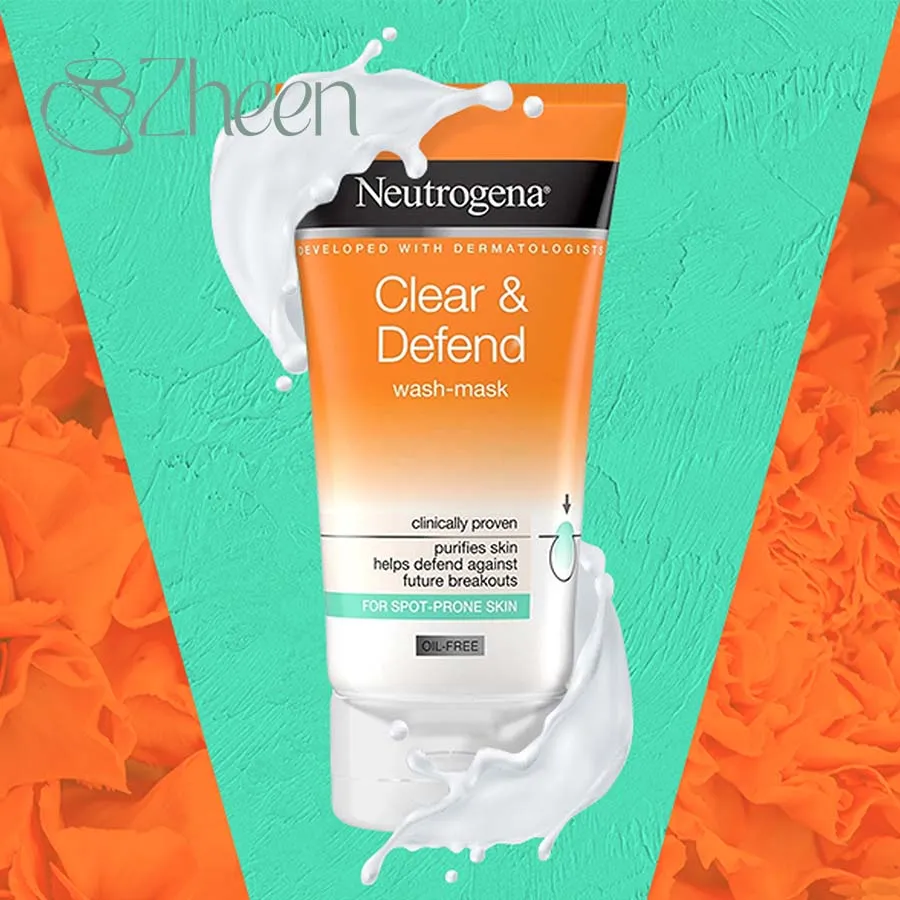 ماسک و شوینده صورت نوتروژینا 150ml Claer & Defend