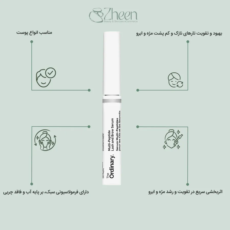 سرم تقویت کننده مژه و ابرو مولتی پیتاید اوردینری 5 میل