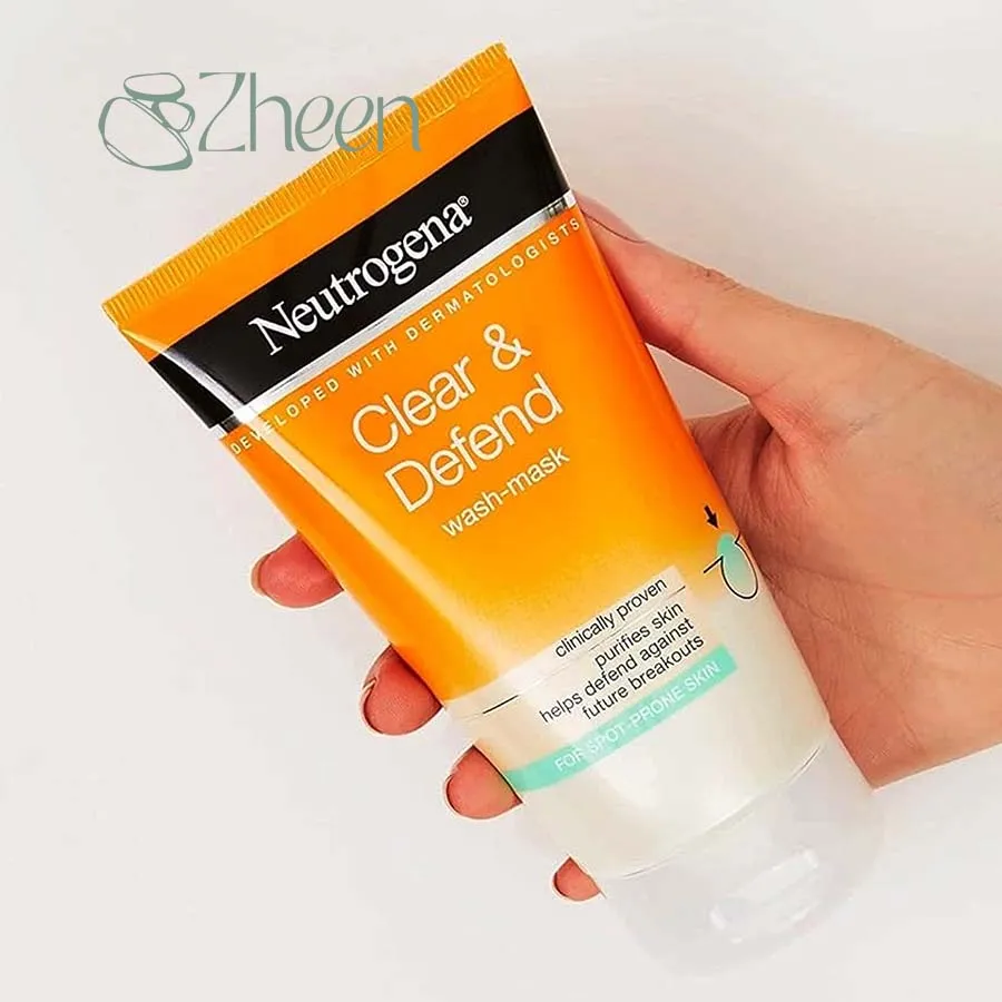 ماسک و شوینده صورت نوتروژینا 150ml Claer & Defend